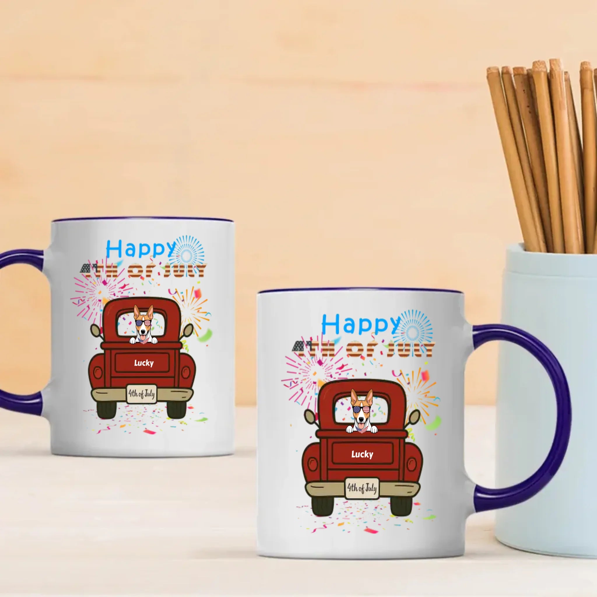 Patriotic Dog Magic Mug – Color-Changing Cup for 4th of July - 89Prints