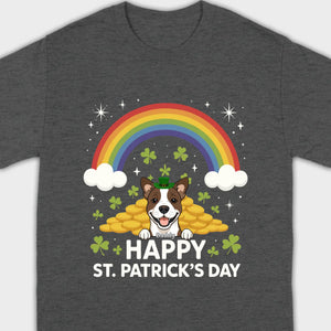Holiday Rainbow Tee – St. Patrick’s Day Shirt with Cute Dog & Green Accents - 89Prints