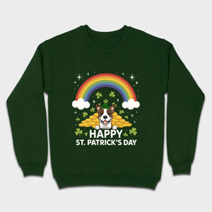 Holiday Rainbow Tee – St. Patrick’s Day Shirt with Cute Dog & Green Accents - 89Prints