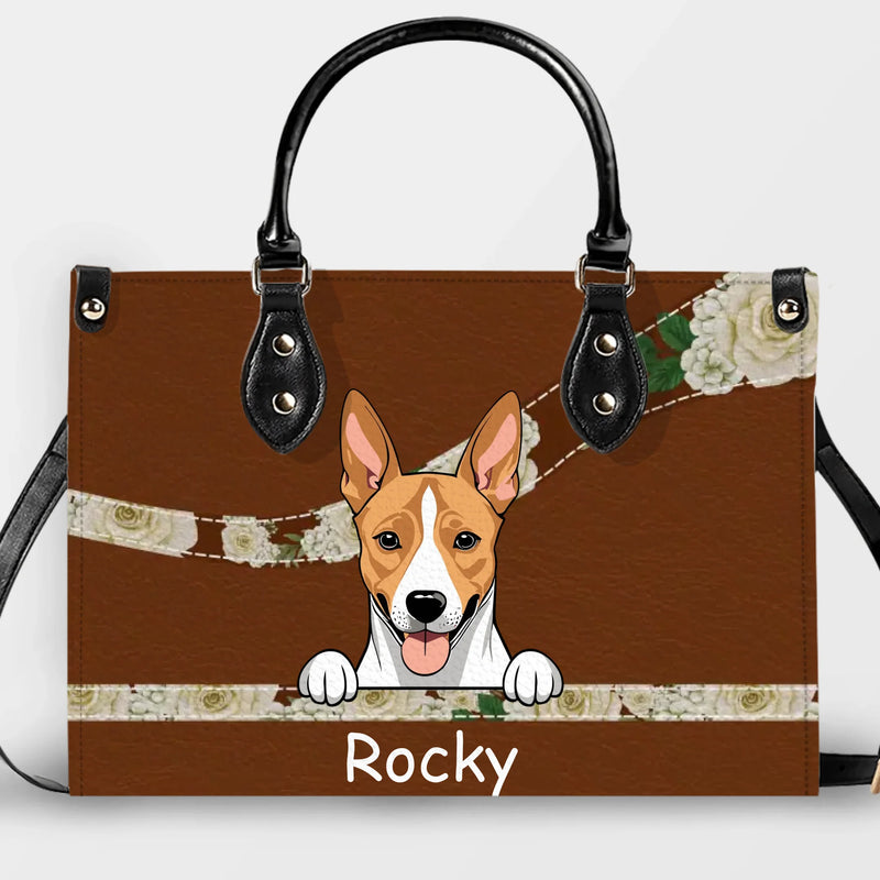 Custom Pet Art Handbag - Personalized Fur Baby Names Leather Handbag - 89Prints