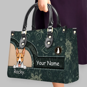 Personalized Pet Art Handbag with Custom Names and Multi Pet Illustrations - 89Prints