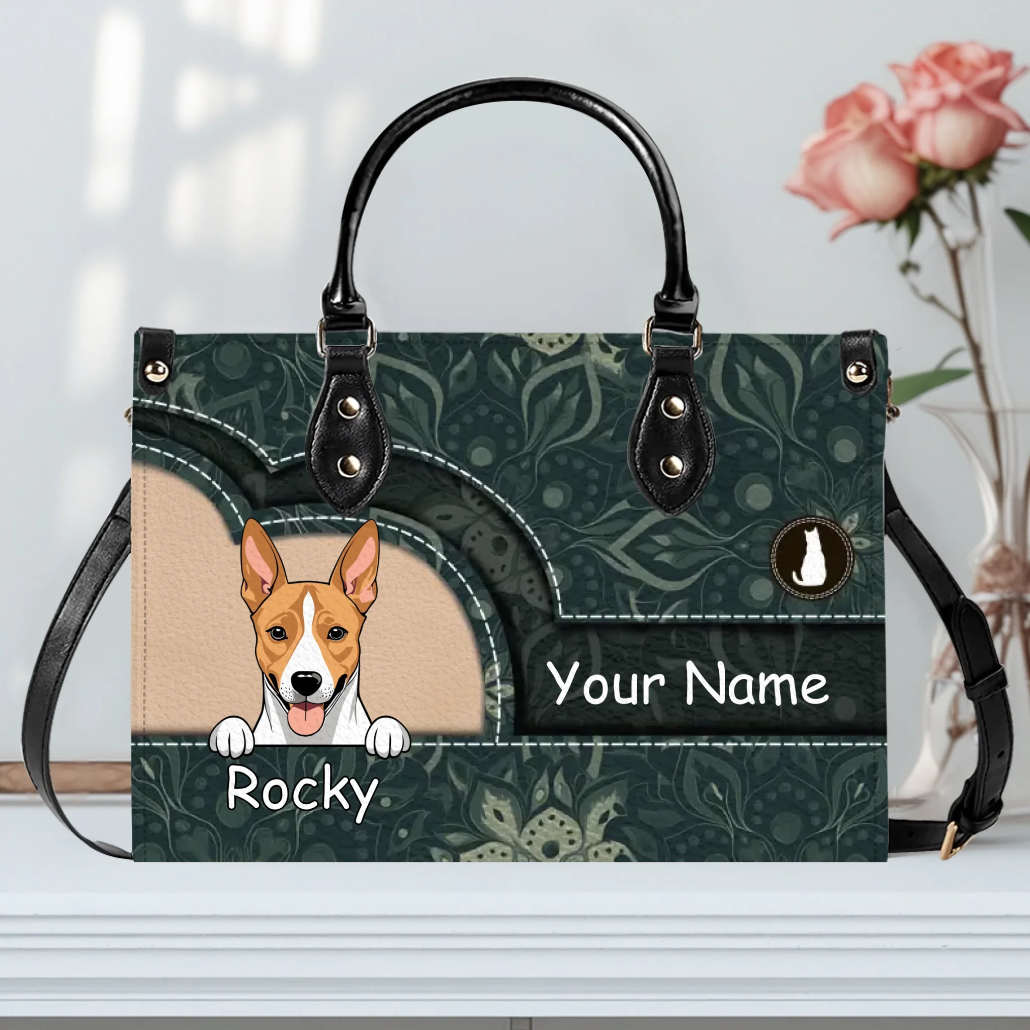 Personalized Pet Art Handbag with Custom Names and Multi Pet Illustrations - 89Prints
