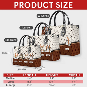 Custom Pet Illustration Handbag - Personalized Multi-Pet Names & Fur Baby Portrait HandBag - 89Prints