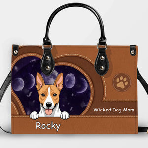 Personalized Dog Handbag For Girls – Dog Name with Leather-Style Paw Pattern Handbag For Dog Owners- 89Prints