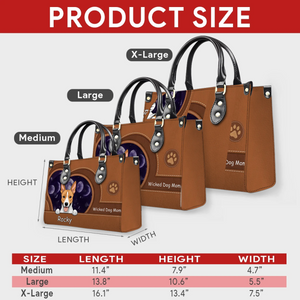 Personalized Dog Handbag For Girls – Dog Name with Leather-Style Paw Pattern Handbag For Dog Owners- 89Prints