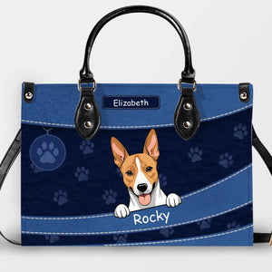 Custom Pet Handbag – Personalized Dog & Cat Names with Paw Print Pattern - 89Prints