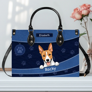 Custom Pet Handbag – Personalized Dog & Cat Names with Paw Print Pattern - 89Prints