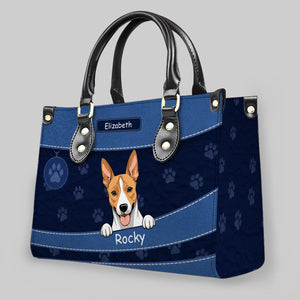 Custom Pet Handbag – Personalized Dog & Cat Names with Paw Print Pattern - 89Prints