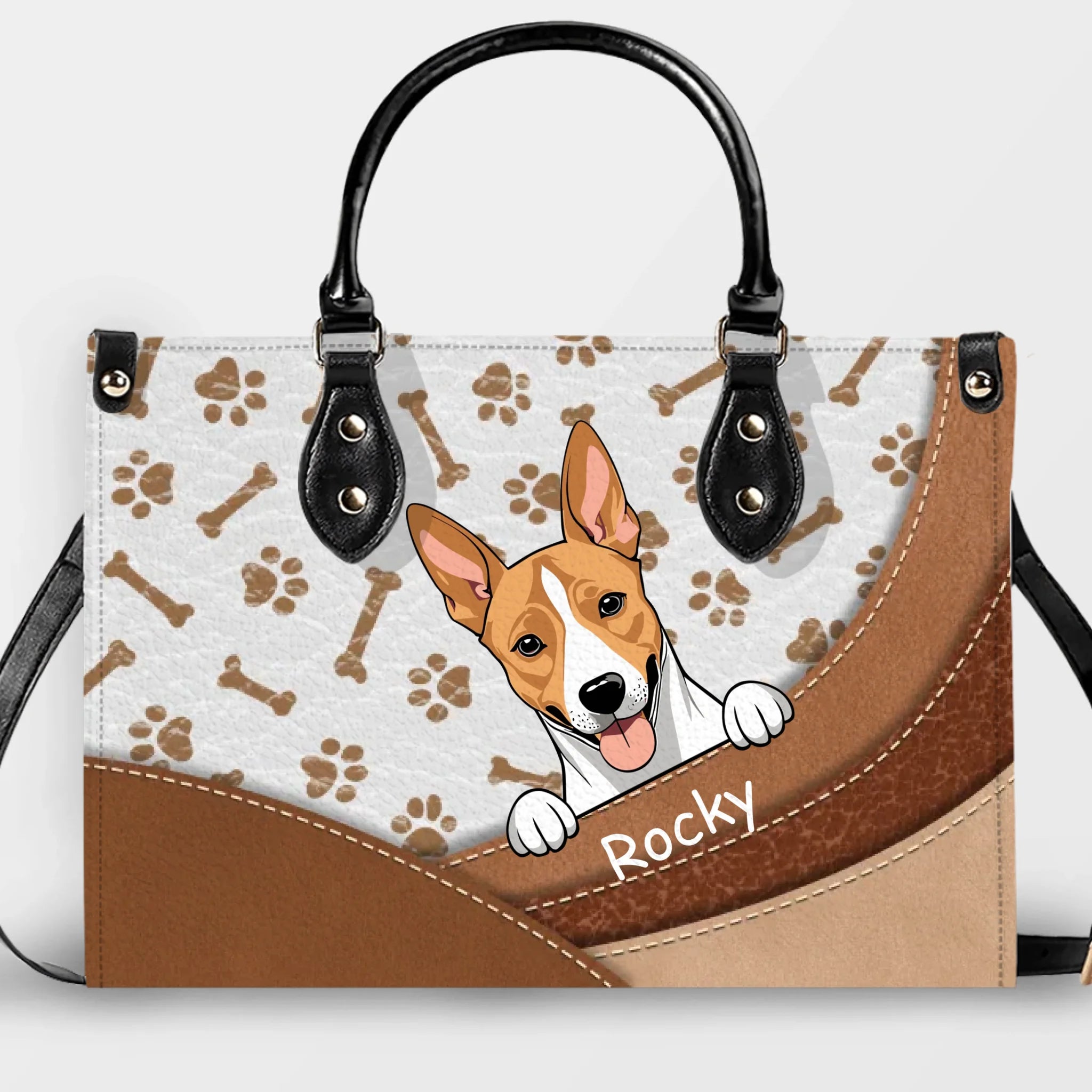 Personalized Pet Handbag – Custom Dog & Cat Names, Cute Paw Print Design - 89Prints