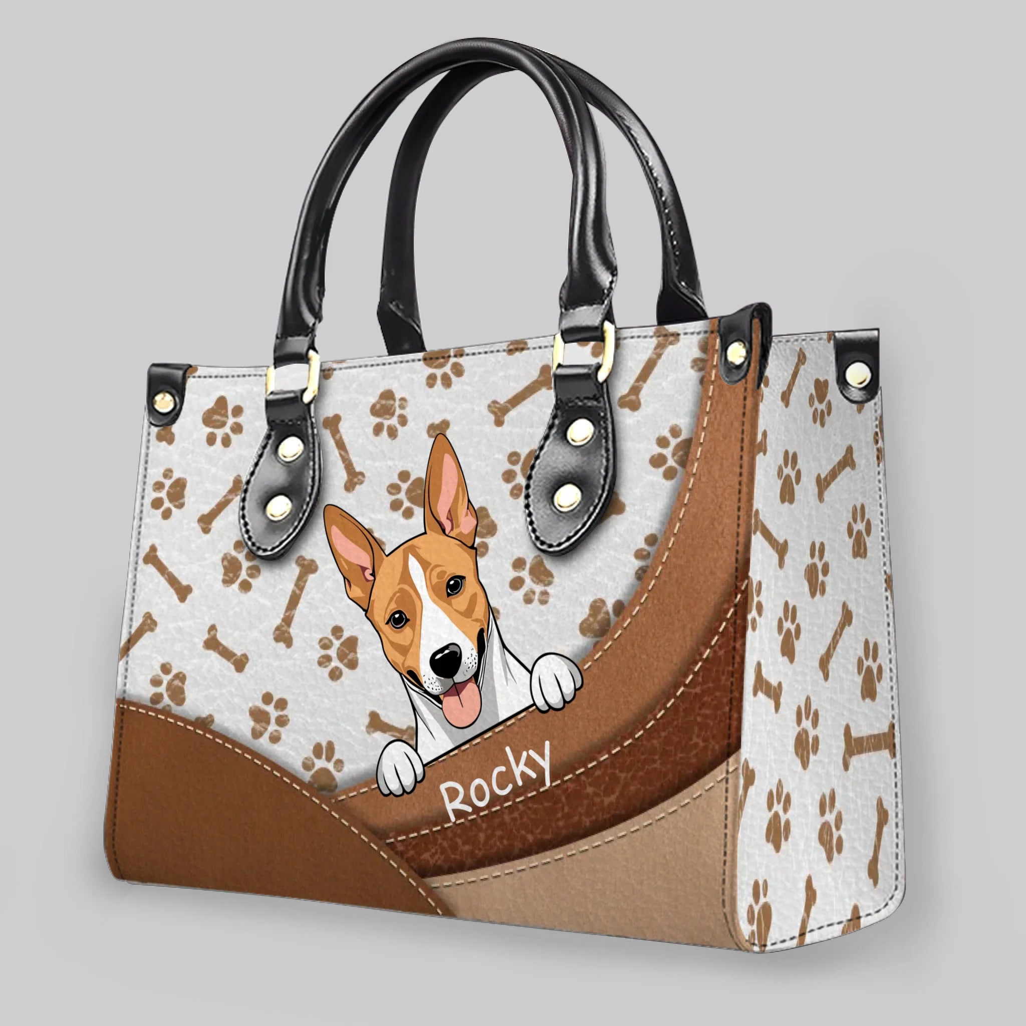 Personalized Pet Handbag – Custom Dog & Cat Names, Cute Paw Print Design - 89Prints