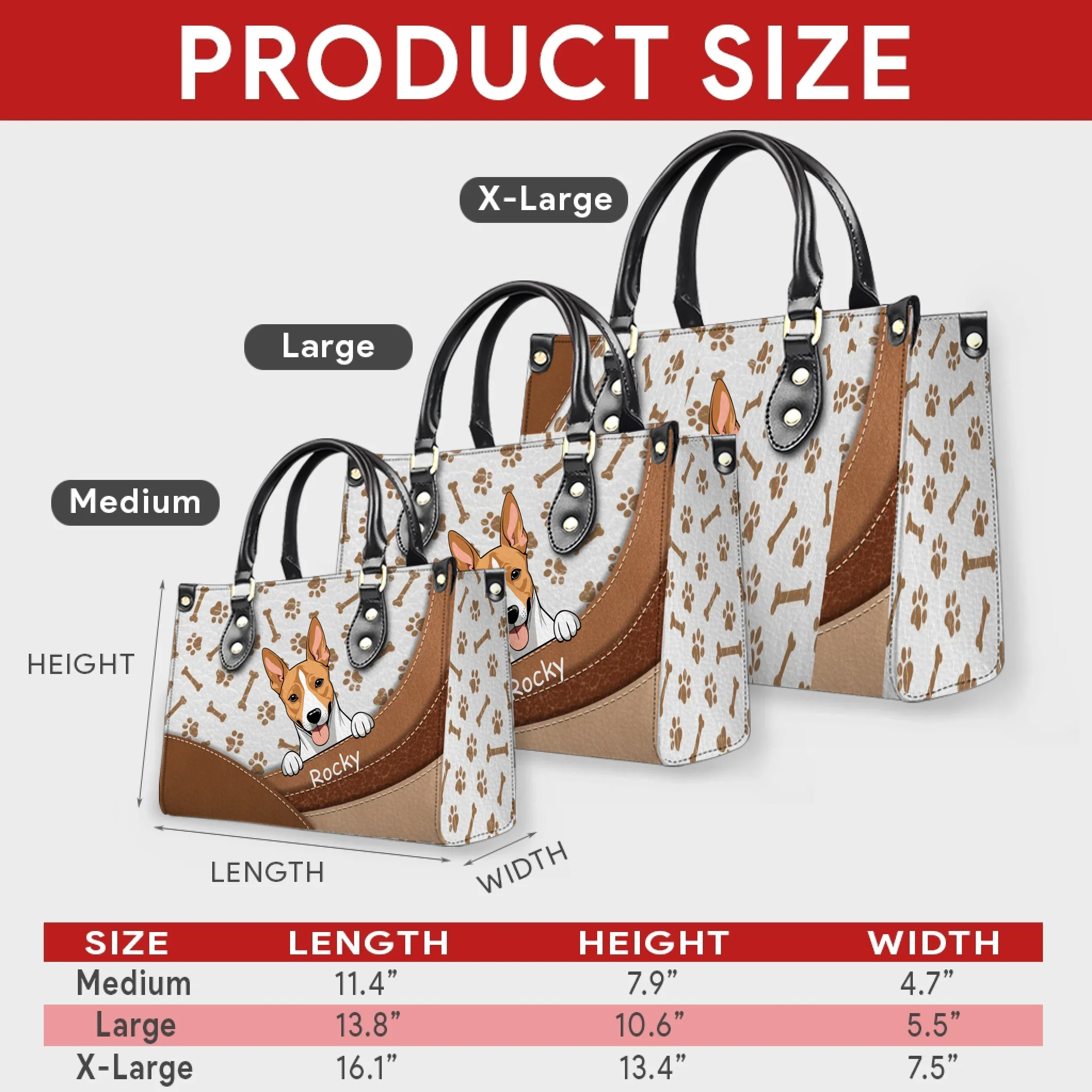 Personalized Pet Handbag – Custom Dog & Cat Names, Cute Paw Print Design - 89Prints