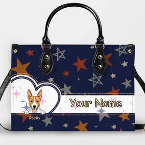 Dog Paw Print Bags For Dog Lovers - Custom Basenji Dog Star Pattern HandBag – 89Prints