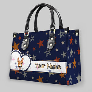 Dog Paw Print Bags For Dog Lovers - Custom Basenji Dog Star Pattern HandBag – 89Prints