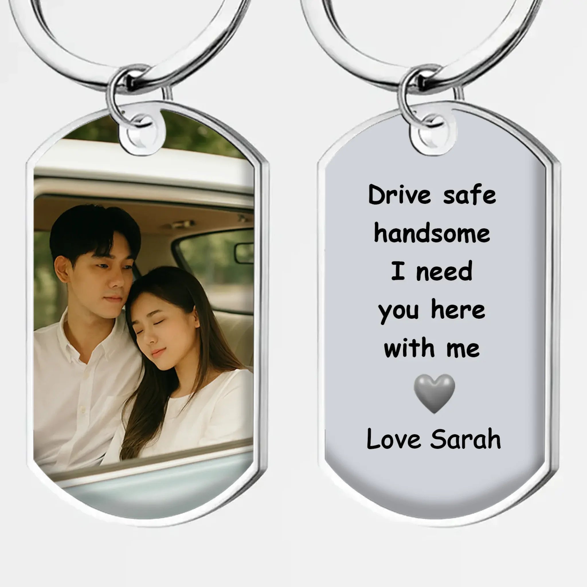 Custom Couple's Keepsake Keychain – Personalize with Your Photo, Names, and Special Words - 89Prints