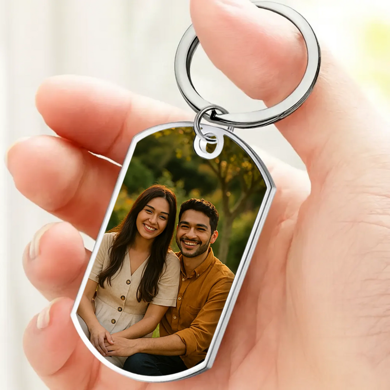“Thanks for all the orgasms” Message Couple Keychain – Custom Photo & Name Couple Gift - 89Prints