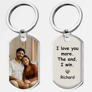 Custom Photo & Name Couple Keychain - Personalized 