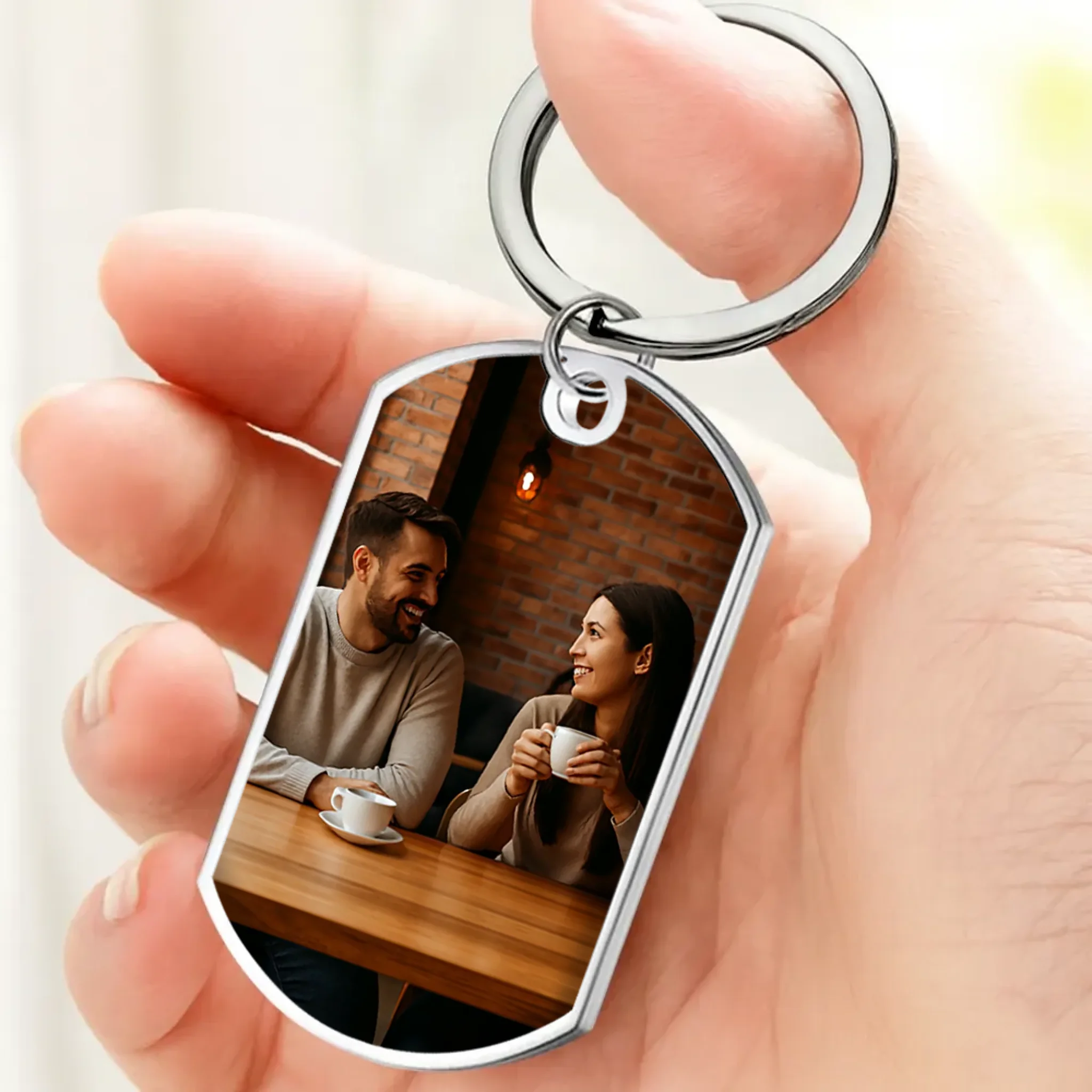 Custom Boyfriend Keychain with Photo - Engraved 