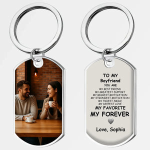 Custom Boyfriend Keychain with Photo - Engraved 