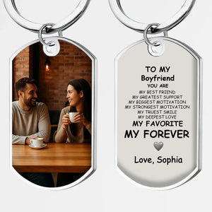 Custom Boyfriend Keychain with Photo - Engraved 