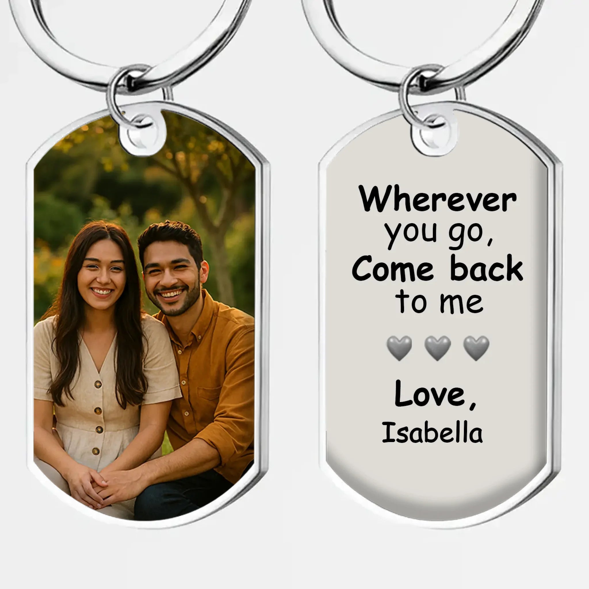 Custom Photo Couple Keychain - 
