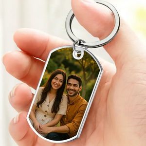 Custom Photo Couple Keychain - 
