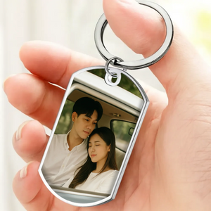 Personalized Keychain for Couples - Custom Photo & Names - Key to My Heart Keepsake for Him or Her - 89Prints