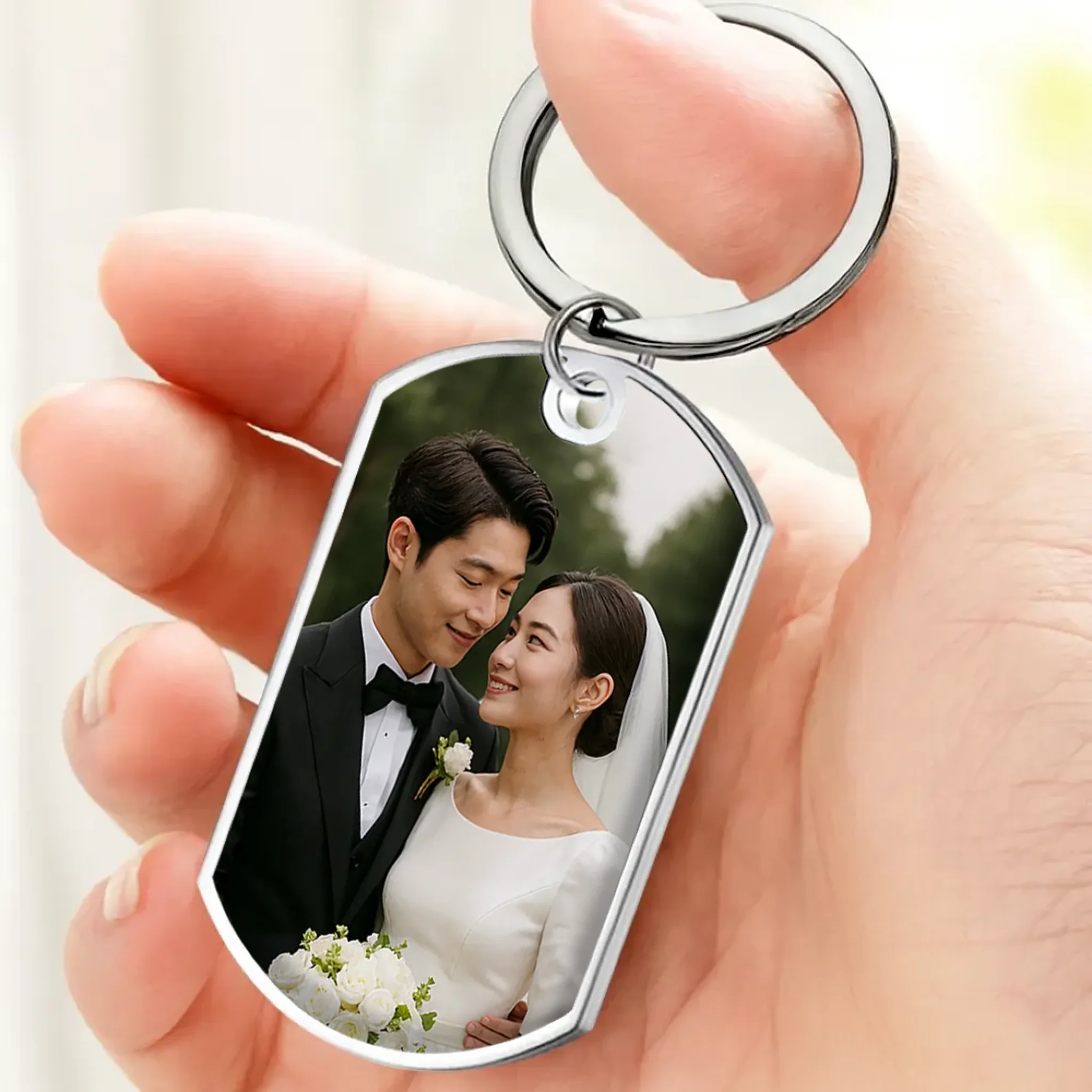 Personalized Anniversary Calendar Couple Keychain - Custom Photo & Special Date - 89Prints
