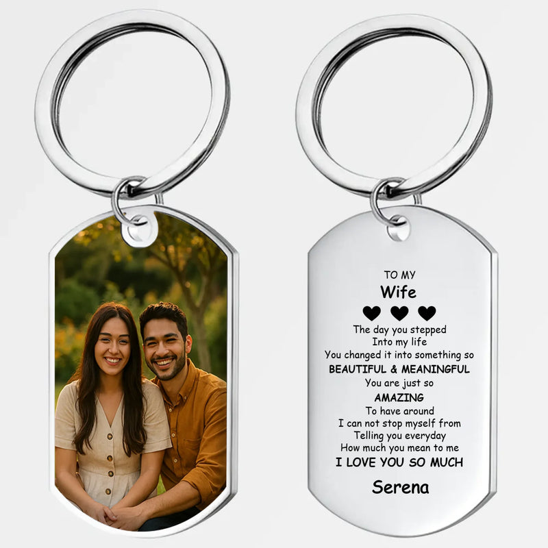 Personalized Photo Keychain – One-Side Engraved Text - Heartfelt Beautiful & Meaningful Message - 89Prints