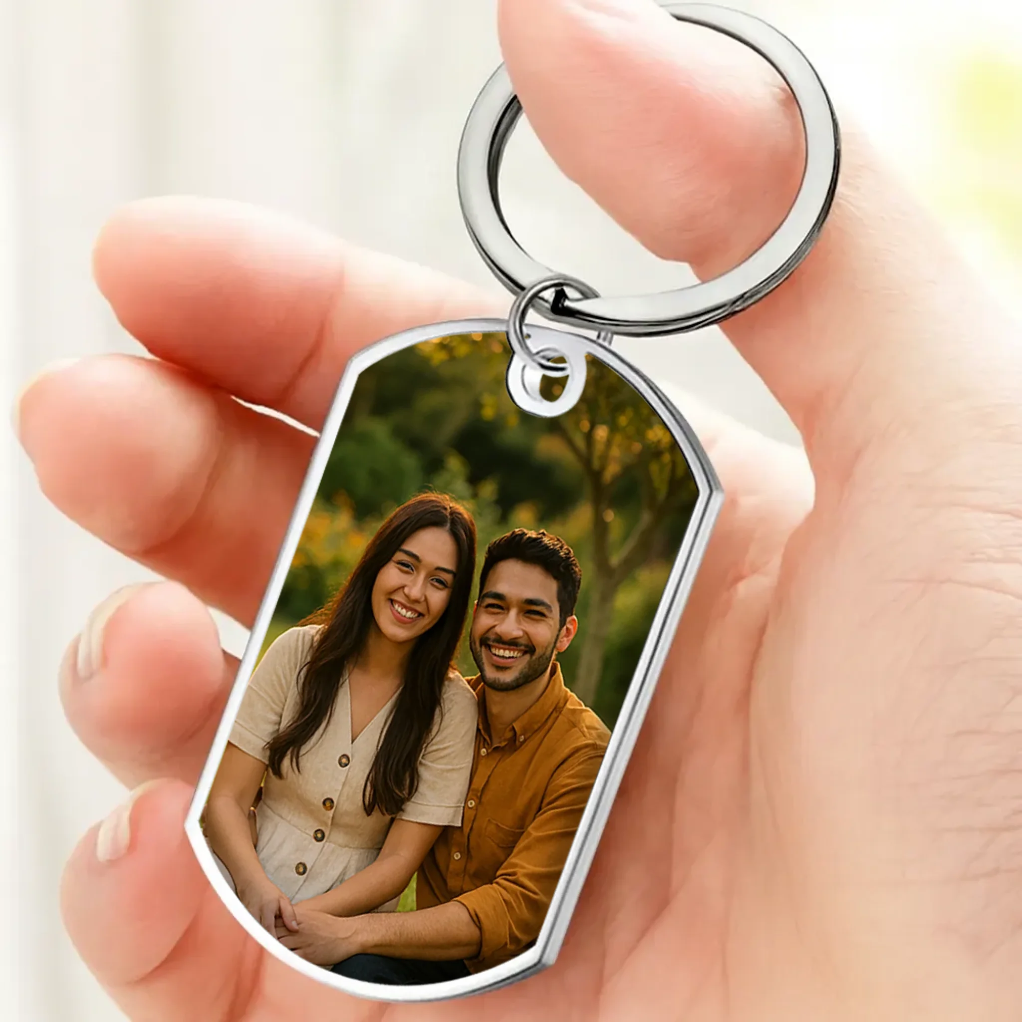 Personalized Photo Keychain – One-Side Engraved Text - Heartfelt Beautiful & Meaningful Message - 89Prints