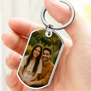 Personalized Photo Keychain – One-Side Engraved Text - Heartfelt Beautiful & Meaningful Message - 89Prints