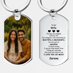 Personalized Photo Keychain – One-Side Engraved Text - Heartfelt Beautiful & Meaningful Message - 89Prints