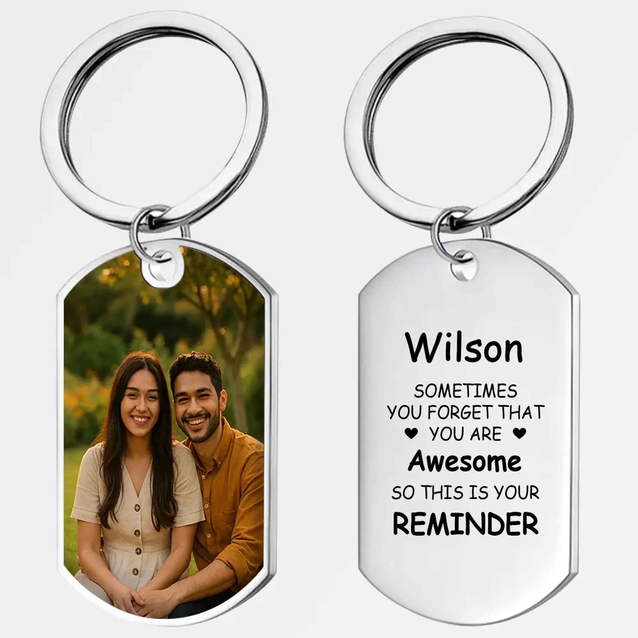 Meaningful Photo Couple Keychain - You Are Awesome One-Side Engraving & Custom Photo - 89Prints