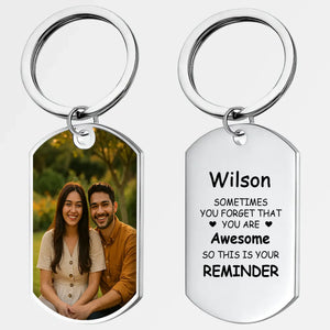 Meaningful Photo Couple Keychain - You Are Awesome One-Side Engraving & Custom Photo - 89Prints