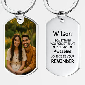 Meaningful Photo Couple Keychain - You Are Awesome One-Side Engraving & Custom Photo - 89Prints