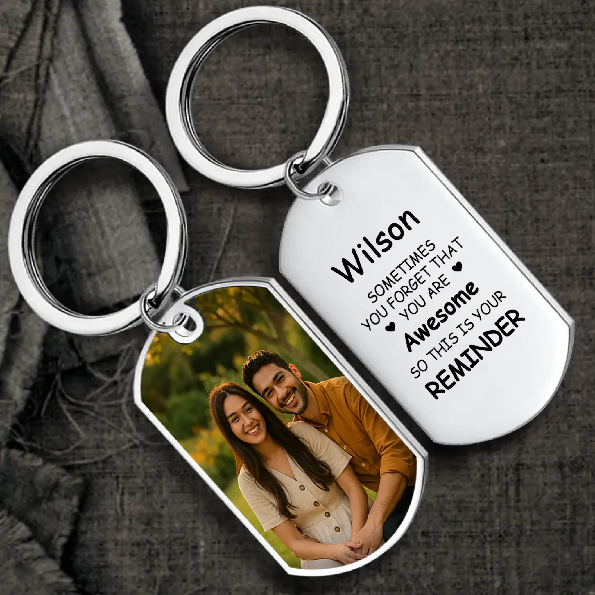 Meaningful Photo Couple Keychain - You Are Awesome One-Side Engraving & Custom Photo - 89Prints