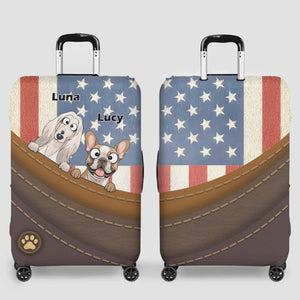 Vintage USA Dog Luggage Cover – Custom Dog Name Design - 89Prints