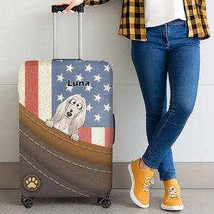 Vintage USA Dog Luggage Cover – Custom Dog Name Design - 89Prints