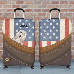 Vintage USA Dog Luggage Cover – Custom Dog Name Design - 89Prints