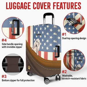 Vintage USA Dog Luggage Cover – Custom Dog Name Design - 89Prints