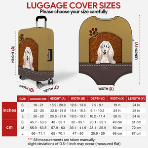 Retro Dog Illustration Luggage Cover - Personalized Pet Travel Accessory - 89Prints