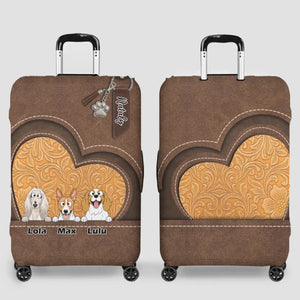 Heart Window Dog Luggage Cover - Personalized Pet Art & Name - 89Prints