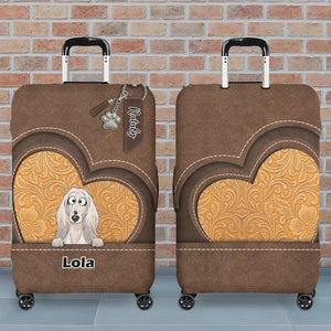 Heart Window Dog Luggage Cover - Personalized Pet Art & Name - 89Prints