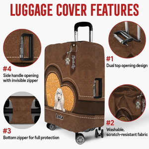Heart Window Dog Luggage Cover - Personalized Pet Art & Name - 89Prints