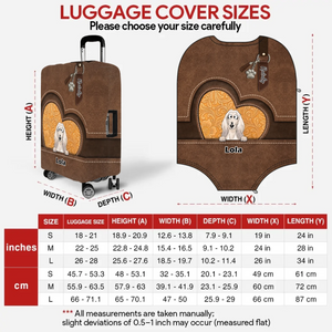 Heart Window Dog Luggage Cover - Personalized Pet Art & Name - 89Prints