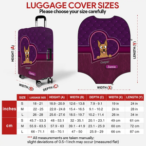 Heart Pocket Dog Travel Luggage Cover – Customized Dog Art & Name - 89Prints