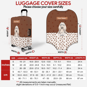 Paw Parade Dog Luggage Cover – Custom Name & Playful Pup Illustration - 89Prints