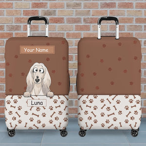 Paw Parade Dog Luggage Cover – Custom Name & Playful Pup Illustration - 89Prints