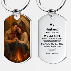When I Say I Love You Couple Keychain - Individualized Photo & Romantic Love Message Gift - 89Prints