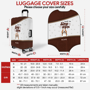 Rockin’ Dog Mom Travel Luggage Cover – Personalized Dog Art with Custom Names - 89Prints