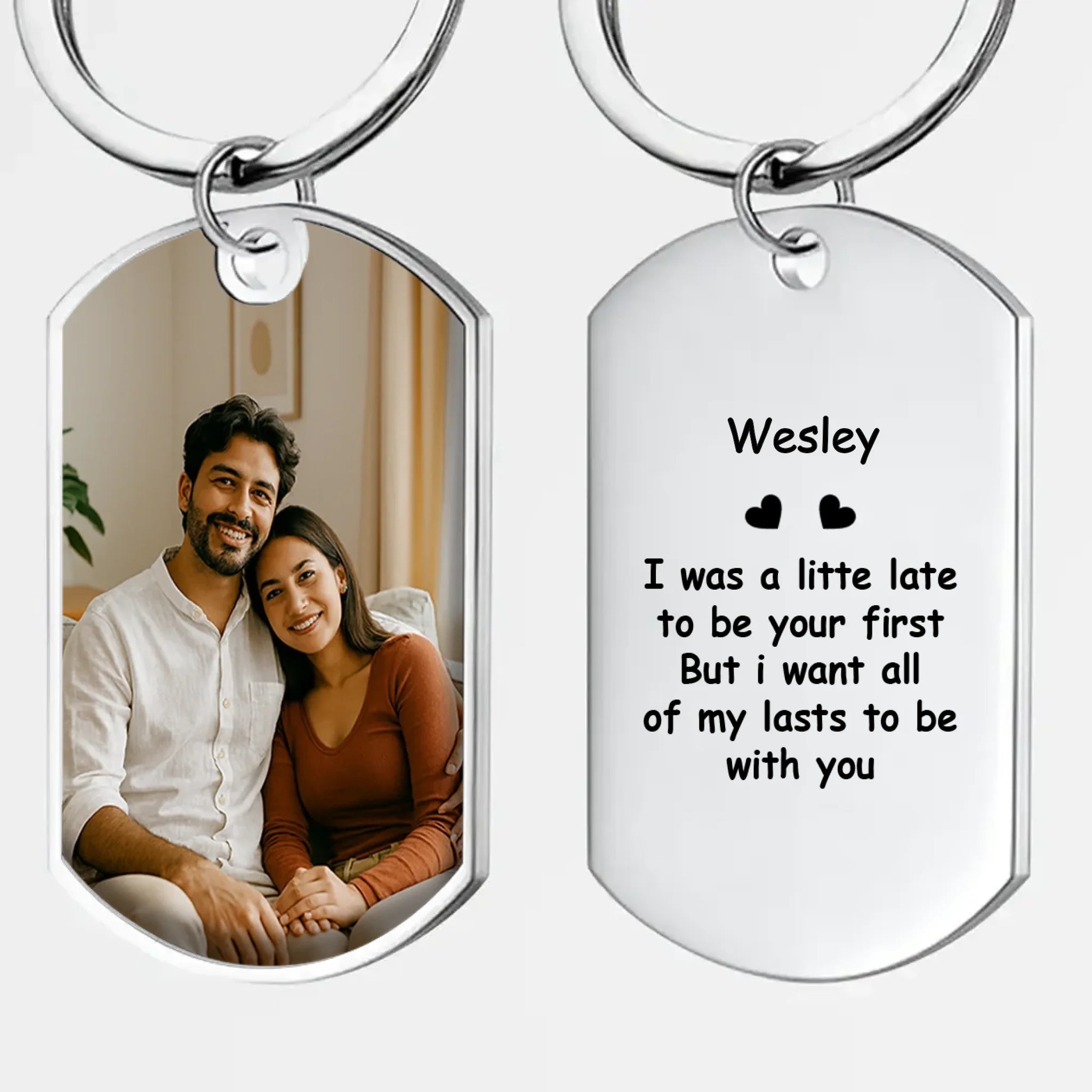 All My Lasts With You Couple Keychain – Individualized Photo & Love Quote Keepsake - 89Prints